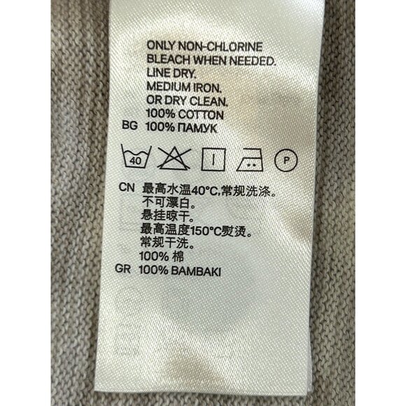 H&M Men Cardigan L Taupe Grey Cream Button Vtg  Lightweight Casual All Seasons - Picture 10 of 12